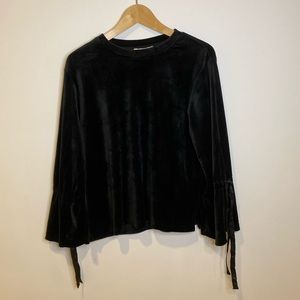 Anthro Philosophy velvet black top size S